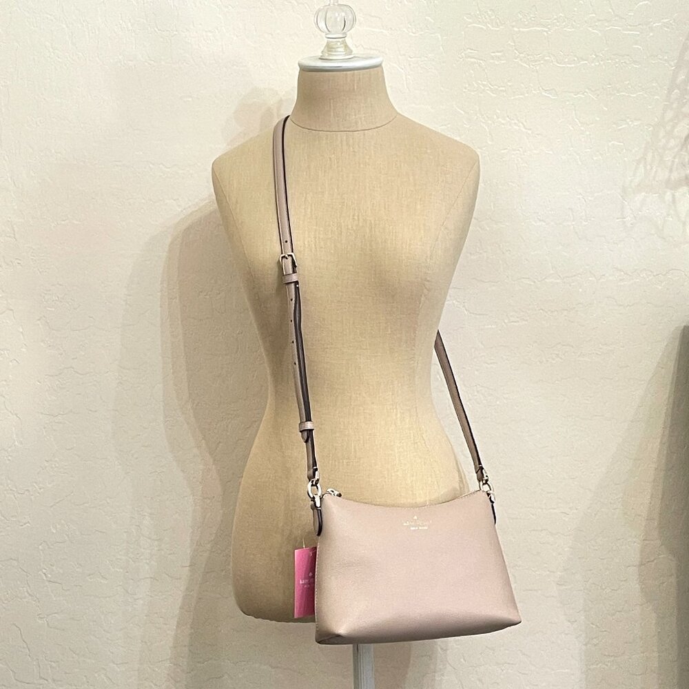 New Kate Spade Bailey Crossbody Bag Warm Beige Leather NWT